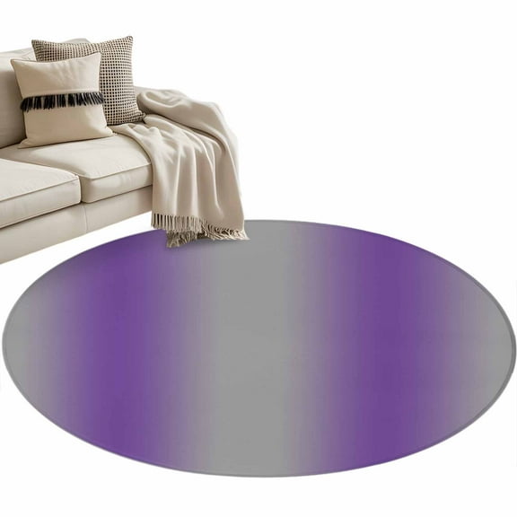 Round Area Rug 3ft Ombre Grey Purple Floor Carpets Indoor Floor Area Mat Stain-Proof Mat Circle Rugs for Living Room Dining Room Kitchen Bedroom, Gradient Color Sofa Throw Carpet