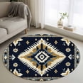 thumbnail image 1 of Round Area Rug 3ft,Retro Aztec Ethnic Style Washable Carpet Non-Slip Runner Accent Rugs Indoor Floor Mat for Bedroom Living Room Decor,Abstract Geometric Stripes, 1 of 9