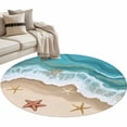 thumbnail image 1 of Round Area Rug-3ft Starfish Summer Beach Ocean Non Slip Washable Circle Carpet Soft Large Floor Rugs for Living Room Bedroom Nursery Office, 1 of 9