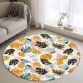 thumbnail image 1 of Round Area Rug 3ft,Summer Tropical Plants Washable Carpet Non-Slip Runner Accent Rugs Indoor Floor Mat for Bedroom Living Room Decor,Abstract Pastoral Leaves, 1 of 9