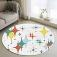 thumbnail image 1 of Round Area Rug 3ft,Teal Color Block Diamond Mid Century Washable Carpet Non-Slip Runner Accent Rugs Indoor Floor Mat for Bedroom Living Room Decor,Abstract Geometric Minimalist Art, 1 of 1