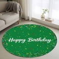 thumbnail image 1 of Round Area Rug 4 Ft, Grass Green Birthday Washable Non-Slip Circle Carpet for Living Room/Bedroom, Colorful Confetti Ribbons Polka Dots Classroom Low-Profile Crawling Mats Collection Rugs for Indoor, 1 of 7