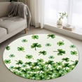 thumbnail image 1 of Round Area Rug 4 Ft, St. Patrick's Day Washable Non-Slip Circle Carpet for Living Room/Bedroom, Spring Green Botanical Lucky Clovers Low-Profile Crawling Mats Collection Rugs for Indoor, 1 of 8