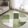 thumbnail image 1 of Round Area Rug 4ft,Abstract Sage Green Geometric Washable Carpet Non-Slip Runner Accent Rugs Indoor Floor Mat for Bedroom Living Room Decor,Gradient Color Block Watercolor, 1 of 9