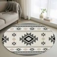 thumbnail image 1 of Round Area Rug 4ft,Classic Aztec Geometric Pattern Washable Carpet Non-Slip Runner Accent Rugs Indoor Floor Mat for Bedroom Living Room Decor,Retro Bohemian Art, 1 of 9