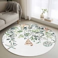 thumbnail image 1 of Round Area Rug 4ft,Green Eucalyptus Leaves Starfish Shell Washable Carpet Non-Slip Runner Accent Rugs Indoor Floor Mat for Bedroom Living Room Decor,Summer Ocean Conch, 1 of 9