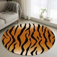thumbnail image 1 of Round Area Rug 4ft, Natural Tiger Skin Texture Non-Shedding Washable Area Rug, Wildlife Animals Striped Non Slip Low-Profile Circle Rugs for Living Room, Bedroom Dining Room, 1 of 9