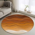 thumbnail image 1 of Round Area Rug 4ft,Orange Gradient Water Ripple Washable Carpet Non-Slip Runner Accent Rugs Indoor Floor Mat for Bedroom Living Room Decor,Summer Beach Sand, 1 of 9