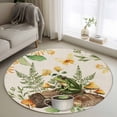 thumbnail image 1 of Round Area Rug 4ft,Pastoral Coffee Frog Mushroom Washable Carpet Non-Slip Runner Accent Rugs Indoor Floor Mat for Bedroom Living Room Decor,Retro Bread on Linen, 1 of 9