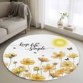 thumbnail image 1 of Round Area Rug 4ft,Rustic Yellow Flower Butterfly Washable Carpet Non-Slip Runner Accent Rugs Indoor Floor Mat for Bedroom Living Room Decor,Farmhouse Pastoral Plant, 1 of 9