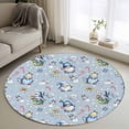 thumbnail image 1 of Round Area Rug 4ft,Winter Christmas Gnome Snowman Washable Carpet Non-Slip Runner Accent Rugs Indoor Floor Mat for Bedroom Living Room Decor,Snowy Snowflake Blue, 1 of 9