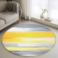 thumbnail image 1 of Round Area Rug 4ft,Yellow Gray Oil Painting Art Washable Carpet Non-Slip Runner Accent Rugs Indoor Floor Mat for Bedroom Living Room Decor,Watercolor Gradient, 1 of 9