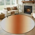 thumbnail image 1 of Round Area Rug 5 Ft, Burnt Orange Grey Ombre Washable Non-Slip Circle Carpet for Living Room/Bedroom, Farmhouse Gradient Minimalist Low-Profile Runner Mats Collection Rugs for Indoor, 1 of 8