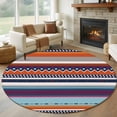 thumbnail image 1 of Round Area Rug 5 Ft, Modern Bohemian Washable Non-Slip Circle Carpet for Living Room/Bedroom, Minimalist Abstract Boho Paisley Orange Red Low-Profile Runner Mats Collection Rugs for Indoor, 1 of 8