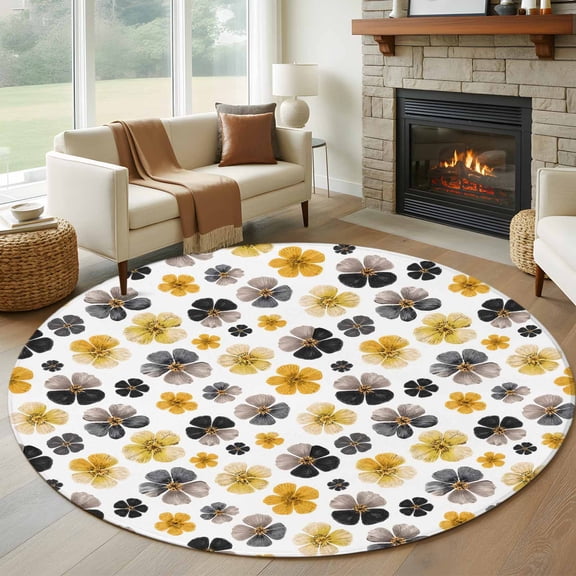 Round Rug Handmade Japanese Bamboo Area Rugs, Asian Zen Botanical Carpet, Washable Non ...