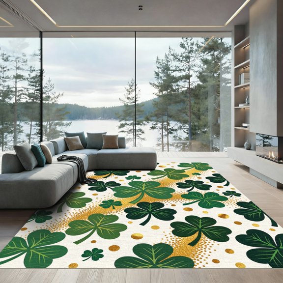 Round Area Rug 6ft,Farmhouse Classic Geometric Blue Stripes Washable Carpet Non-Slip Runner Accent Rugs Indoor Floor Mat for Bedroom Living Room Decor,White