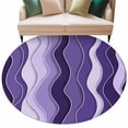 thumbnail image 1 of Round Area Rug 6ft,Gradient Purple Waves Line Washable Carpet Non-Slip Runner Accent Rugs Indoor Floor Mat for Bedroom Living Room Decor,Abstract Wavy Stripes Art, 1 of 9