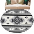 thumbnail image 1 of Round Area Rug 6ft,Retro Aztec Ethnic Style Washable Carpet Non-Slip Runner Accent Rugs Indoor Floor Mat for Bedroom Living Room Decor,Abstract Geometric, 1 of 9