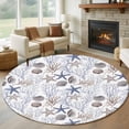 thumbnail image 1 of Round Area Rug 6ft,Sea Starfish Shell Blue Coral Washable Carpet Non-Slip Runner Accent Rugs Indoor Floor Mat for Bedroom Living Room Decor,Summer Ocean Theme, 1 of 9