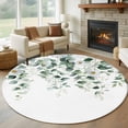 thumbnail image 1 of Round Area Rug 6ft,Watercolor Eucalyptus Leaf on Top Washable Carpet Non-Slip Runner Accent Rugs Indoor Floor Mat for Bedroom Living Room Decor,Country Flowers Daisy, 1 of 9