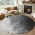 thumbnail image 1 of Round Area Rug 7 Ft, Black Grey Ombre Washable Non-Slip Circle Carpet for Living Room/Bedroom, Coastal Beach Modern Abstract Art Low-Profile Large Runner Mat Collection Rugs for Indoor, 1 of 7
