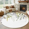 thumbnail image 1 of Round Area Rug 7 Ft, Eucalyptus Leaves Washable Non-Slip Circle Carpet for Living Room/Bedroom, Summer Botanical Green Watercolor Low-Profile Large Runner Mat Collection Rugs for Indoor, 1 of 7