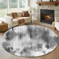 thumbnail image 1 of Round Area Rug 7 Ft, Grey Ombre Washable Non-Slip Circle Carpet for Living Room/Bedroom, Vintage Simple Abstract Gradient Mottled Low-Profile Large Runner Mat Collection Rugs for Indoor, 1 of 7