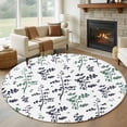 thumbnail image 1 of Round Area Rug 8 Ft, Green Grey Botanical Washable Non-Slip Circle Carpet for Living Room/Bedroom, Watercolor Spring Floral Summer Leaf Collection Low-Profile Large Area Rugs for Indoor, 1 of 8