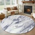 thumbnail image 1 of Round Area Rug 8 Ft, Grey Marble Washable Non-Slip Circle Carpet for Living Room/Bedroom, Abstract Minimalist Modern Art Collection Low-Profile Large Area Rugs for Indoor, 1 of 7