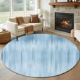 thumbnail image 1 of Round Area Rug 8 Ft, Light Blue Washable Non-Slip Circle Carpet for Living Room/Bedroom, Modern Abstract Art Ombre Striped Collection Low-Profile Large Area Rugs for Indoor, 1 of 7