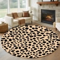 thumbnail image 1 of Round Area Rug 8Ft, Black Beige Modern Non-slip Area Rugs Carpet for Living Room/Bedroom/Bathroom/Kitchen, Abstract Art Retro Washable Throw Floor Mat Indoor Outdoor Entrance Doormat, 1 of 9