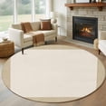 thumbnail image 1 of Round Area Rug 8ft,Farmhouse Vintage Pastoral Style Burlap Texture Washable Carpet Non-Slip Runner Accent Rugs Indoor Floor Mat for Bedroom Living Room Decor,Retro Linen, 1 of 9
