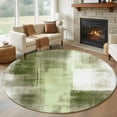 thumbnail image 1 of Round Area Rug 8ft,Vintage Abstract Oil Painting Art Washable Carpet Non-Slip Runner Accent Rugs Indoor Floor Mat for Bedroom Living Room Decor,Green Collage Texture, 1 of 9