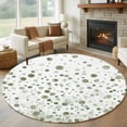 thumbnail image 1 of Round Area Rug 8ft,Watercolor Green Polka Dot Washable Carpet Non-Slip Runner Accent Rugs Indoor Floor Mat for Bedroom Living Room Decor,Abstract Geometric Pattern, 1 of 9