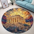 Round Area Rug, Acropolis Athens 5 Non-Slip Floor Mat, Soft Washable ...