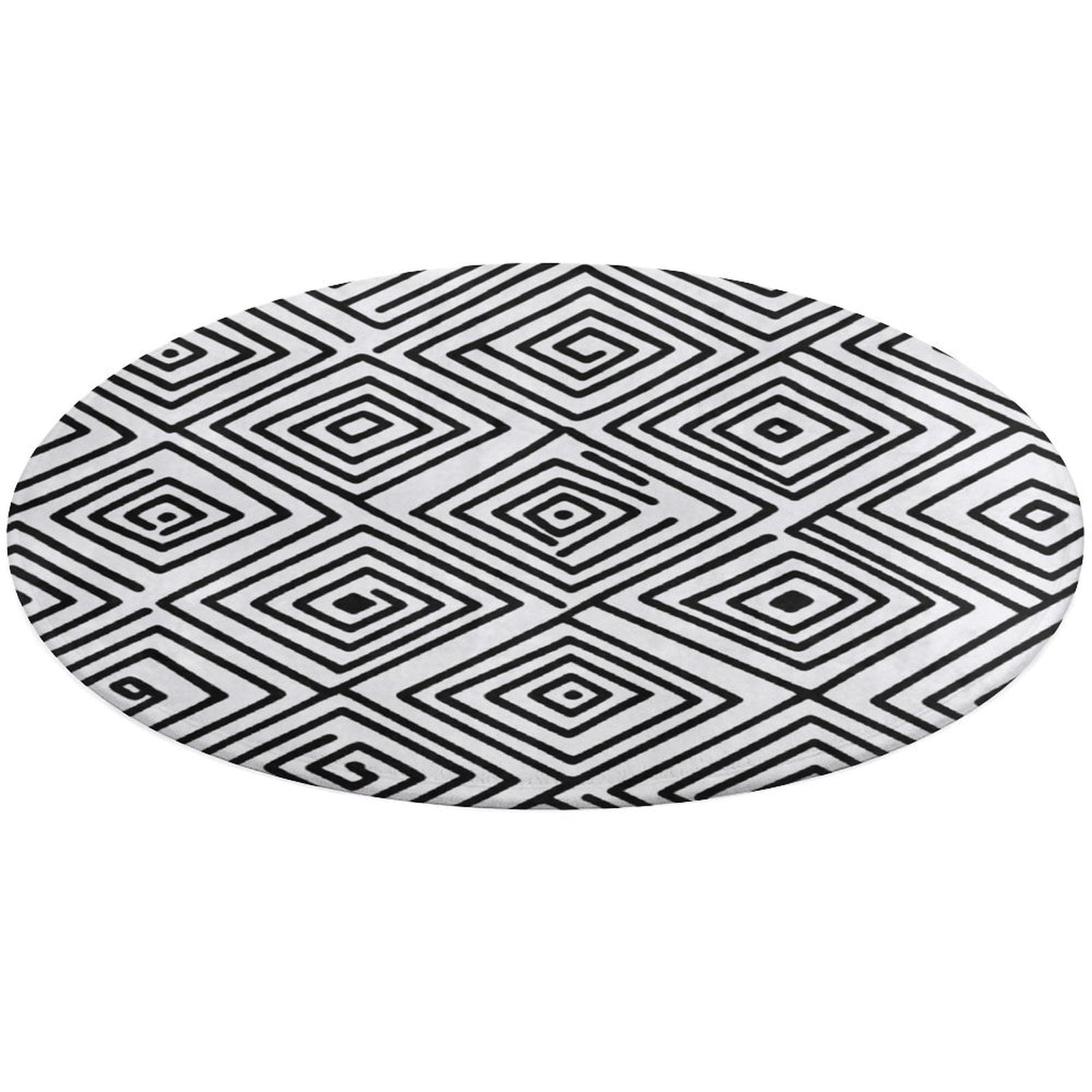 Round Area Rug Bohemian Pattern Indoor Floor Area Mat Stain-Proof Mat ...