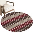 Round Area Rug Carpet,3ft Vintage White Curve Lines Mid Century Soft ...