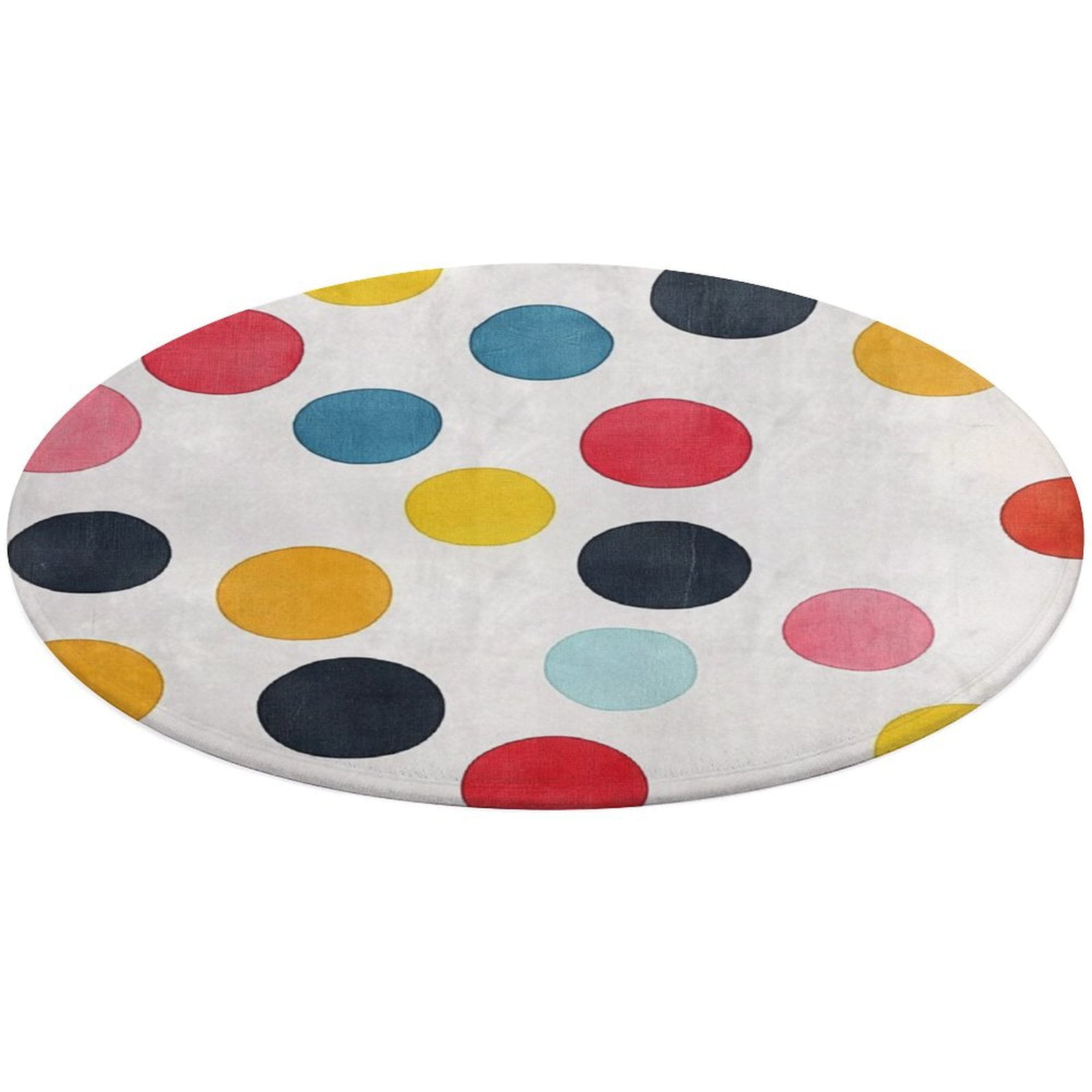 Round Area Rug Color Wave Point Geometry Indoor Floor Area Mat Stain ...