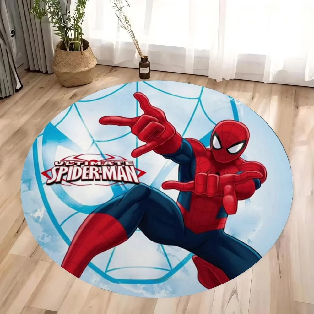 Round Area Rug Colorful Spider Man Cartoon Carpet Modern 3D Art ...