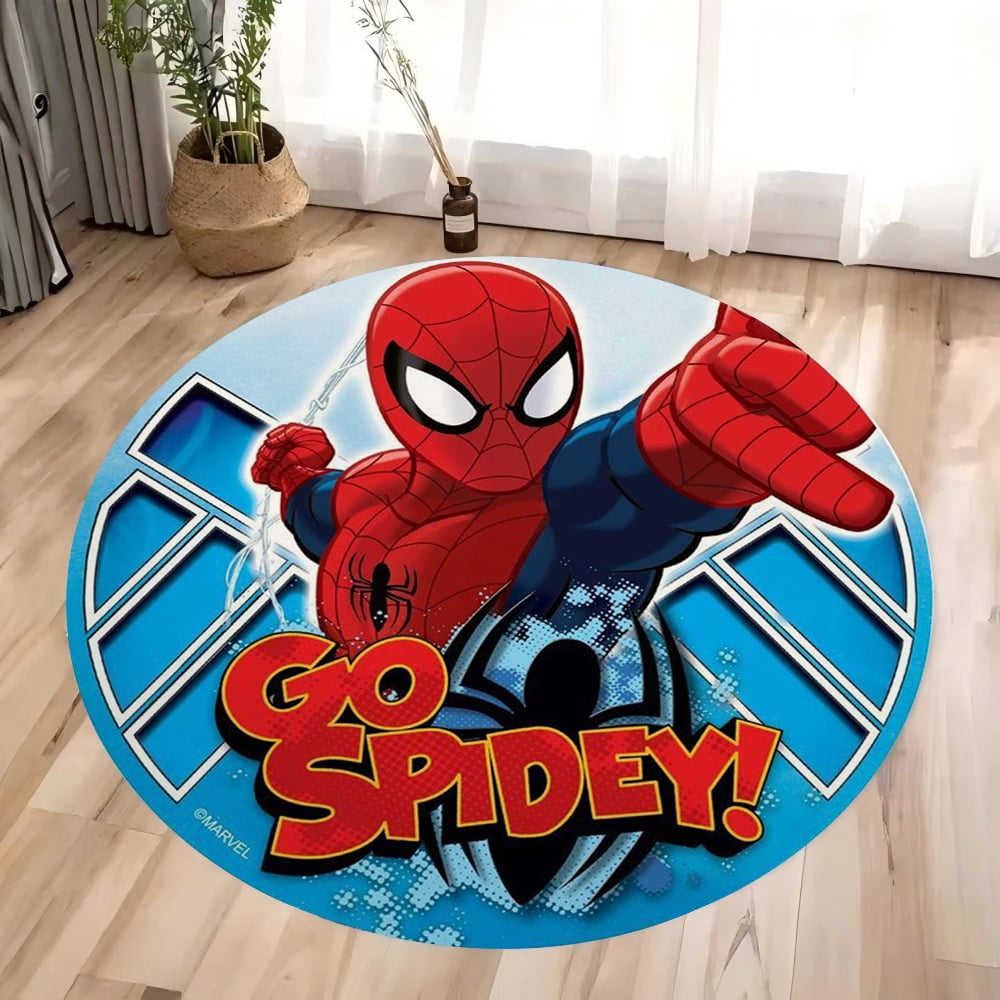 Round Area Rug Colorful Spider Man Cartoon Carpet Modern 3D Art ...
