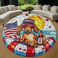 thumbnail image 1 of Round Area Rug, Dog18 Non-Slip Floor Mat, Soft Washable Carpet for Living Room Bedroom Decor 31 Inch, 1 of 6