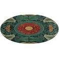 thumbnail image 1 of Round Area Rug Elegant Floral Asian Symmetrical Design Indoor Floor Area Mat Stain-Proof Mat Non-Skid Rugs for Living Room Dining Kitchen Bedroom, 1 of 7