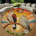 thumbnail image 1 of Round Area Rug, Hawk Non-Slip Floor Mat, Soft Washable Carpet for Living Room Bedroom Decor 31 Inch, 1 of 6