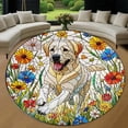 thumbnail image 1 of Round Area Rug, Labrador Retriever Non-Slip Floor Mat, Soft Washable Carpet for Living Room Bedroom Decor 24 Inch, 1 of 6