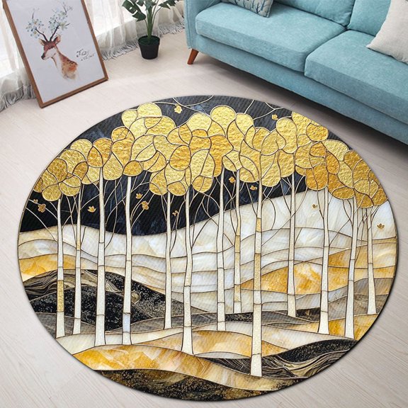 Round Area Rug, Landscape2 Non-Slip Floor Mat, Soft Washable Carpet for Living Room Bedroom Decor 24 Inch