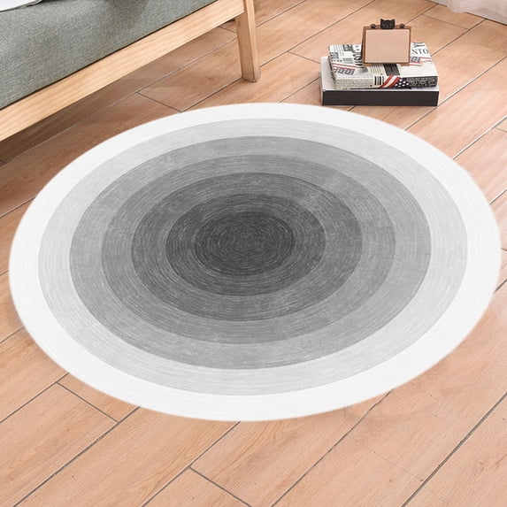 Round Area Rug, Non Slip Small Carpet for Living Room, Soft Floor Cushion for Bedroom Bedside and Study Space