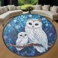 thumbnail image 1 of Round Area Rug, Owl2 Non-Slip Floor Mat, Soft Washable Carpet for Living Room Bedroom Decor 71 Inch, 1 of 6