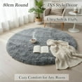 thumbnail image 1 of Round Area Rug Round Decorative Carpet Hot Trending Wool Rug for Living Room Sofa Art Style Design Rug Non-Slip Family Home Decor Rug Hanging Floor Mat Gray 15.75 Inch (1Pcs), 1 of 5
