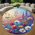 thumbnail image 1 of Round Area Rug, Sun11 Non-Slip Floor Mat, Soft Washable Carpet for Living Room Bedroom Decor 31 Inch, 1 of 6