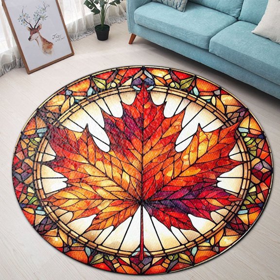 Round Area Rug, Sun7 Non-Slip Floor Mat, Soft Washable Carpet for Living Room Bedroom Decor 24 Inch